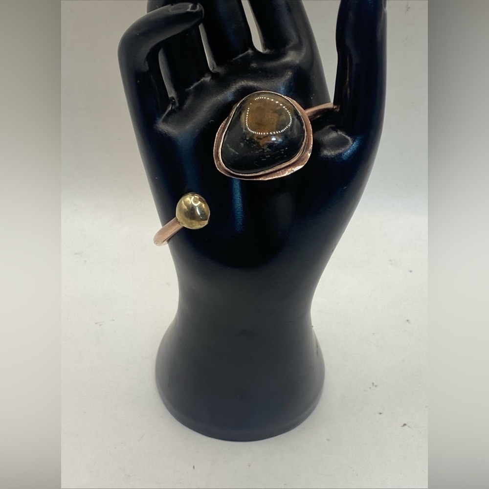 Vintage Navajo Cuff Copper Bracelet Bloodstone Size 8.25